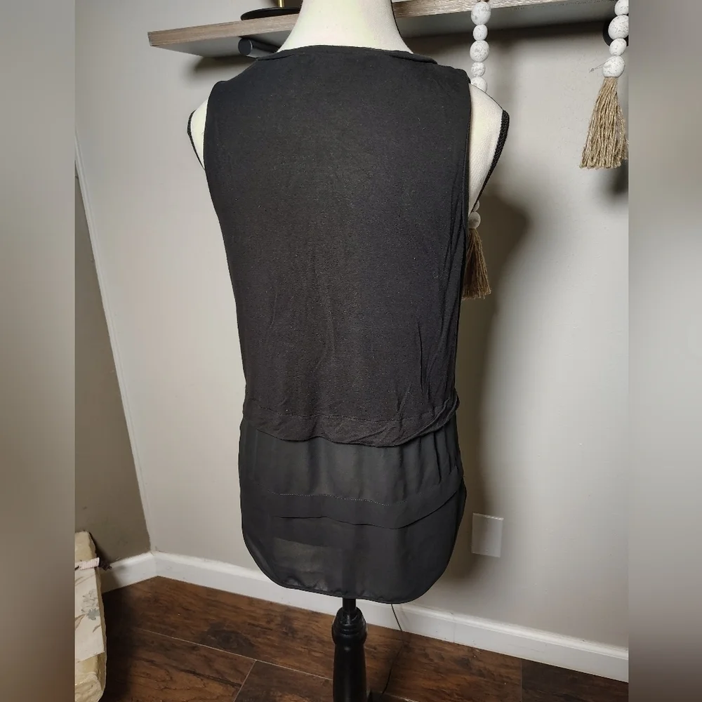 Michael Kors Elegant Black Layered Tank Top Size Small